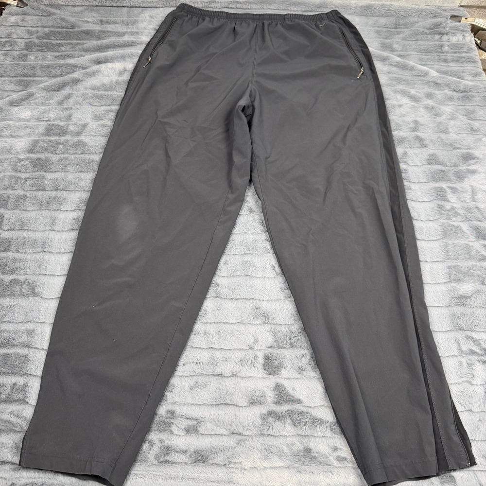 Nike Mens XL Gray Track Pants Athletic Running Zip Pockets Mesh Inset 15316